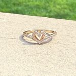 Pandora Size 6 Sparking Wishbone Heart Ring Photo 0