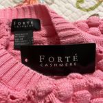 FORTE CASHMERE size medium pink bubble sweater 3/4 sleeves wear tank under NWT Photo 5