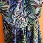 Yonique Blue and Green Floral XL Swim Dress Skirted Swim Suit Photo 2