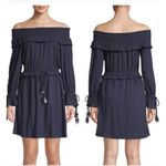 Rebecca Minkoff  Dress Womens Small Blue Isla Off Shoulder Tassel Boho Festival‎ Photo 1