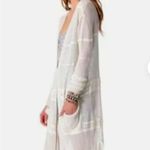 Free People  Bohemian See-Through White Long Sleeve Cardigan Photo 1