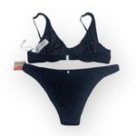 Free People new Rhythm x ᯾ Wave Break Bikini Set ᯾ Underwire Cheeky ᯾ Black XL Photo 6