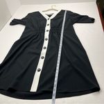 Ming Wang  Black White Button Front Dress‎ Womens Size Medium Short Sleeve Photo 6