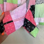 Patchwork Gingham Pink Green Floral Checkered Cotton Shorts Ladies Size 1X Photo 3