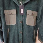 NWT 143 Story Hunter Contrast Corduroy Oversized Jacket Shacket Size Sma… Green Photo 3
