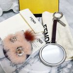 Fendi Authentic Crystal Eye Monster Mink & Rabbit Fur Compact Mirror Bag Charm Photo 6