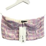 ZARA Tweed Bustier Tube Top Pink Purple Size S Cropped Sweetheart Neckline Photo 0