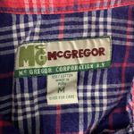 Vintage McGregor Button Up Shirt M Blue Plaid Long Sleeves Pocket Collared Size M Photo 5
