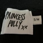 Princess Polly Black Ribbed Knit High Waisted Straight Trouser Pants Size S/M Photo 3