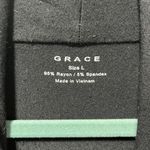 Grace Low Cut Neckline Shawl Collar Stretchy Top Black Size L Photo 1