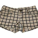 Guess Women's  Plaid Checker Grid Tan & Black Shorts Size 24 GUC #6120 Photo 0