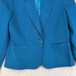 Pendleton Vintage Women's Teal Blue Wool Blazer Jacket Size 12 One Button Career Photo 7