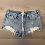 We The Free Free People Denim Blue Distressed Women's Shorts 🩳 Photo 3