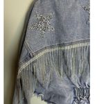 Blue B Collection Women’s Blue jean Denim Jacket Star Bedazzled Detail Photo 5