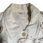 Vtg 1990s Laura Ashley Ivory Cotton Brown Abstract Paisley Embroidered Jacket M Size M Photo 2