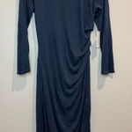 Velvet Tees Velvet‎ Graham & Spencer NWT Navy Long Sleeve Ruched Sheath Dress Bodycon Size L Photo 0