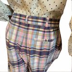 Talbots VINTAGE 1990'S PINK & BLUE PLAID COTTON HIGH WAIST SHORTS (12) Photo 6