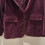 Coldwater Creek Maroon Velvet Single Breasted Long Sleeve Blazer Jacket Size 14 Photo 1