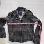 American Eagle Outfitters Plaid Cropped Moto Lined Jacket Size Small Photo 4