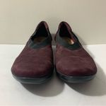 Clarks EUC Collection Everlay Eve Aubergine Suede Slip On Wedge Loafer Size 10M Photo 4