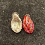 Red And AB Stone Pageant Earrings Photo 2