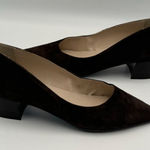 Elodie Suede Chocolate Brown Block Heel Pumps 38 US 7 Photo 0