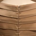 Cartise Tan Midi Vertical LaceTiered Layered Formal Dress Size 10 Zip In Back Photo 6