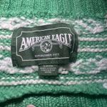American Eagle Green Fair Isle Knit Sweater Pullover Oversized Womens Small Cozy Photo 3