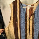 Maggie Sweet Kimono Collect Vest 3X Boho Stripe Sleeveless USA Made Retro Hook‎ Brown Photo 6