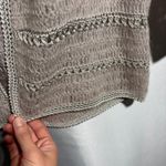 Hand Crocheted Mohair Blend Cardigan Sweater Womens M Beige Dusty Pink Knit SEE Tan Size M Photo 7