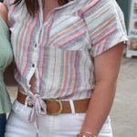 Vintage Havana Cropped button down striped blouse Photo 0