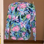 Lilly Pulitzer  floral Blythe Pullover‎ Luxletic blue pink size XXS Photo 2