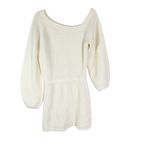 Lovers + Friends  Revolve Makya Off Shoulder Sweater Mini Dress in Cream Size S Photo 3