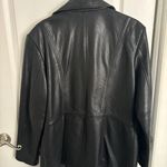 Jones New York Oversized Black Leather Blazer  Photo 3