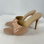 Wild Diva‎ Lounge Vegan Leather Square Open Toe Stiletto Heeled Pump in Tan Sz 8 Photo 8