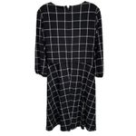 Ralph Lauren Lauren  Black/White Check Print‎ Keyhole 3/4 Sleeve Zip Lined Size 8 Photo 3