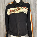 Harley Davidson Harley-Davidson Women's Motorcycle Jacket Black/Orange Size Small Racing Style Photo 0