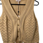 BCBGeneration  Tan Fringe V-Neck Sweater Vest NWT Photo 0