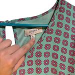 Umgee  Teal Pink Navy Long Sleeve Mini Shift Dress Boatneck XL Boho Lagenlook Photo 7