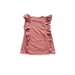 Frye ‎ Textured Boho Blouse Sleeveless Size XS Coral Pink Ruffles 100% Cotton Top Photo 5