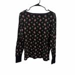 Victoria's Secret  black floral thermal long sleeve top Womens Medium Photo 7