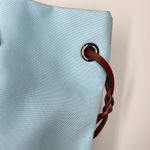 Dooney & Bourke  Nylon Shopper Tote Purse Leather Strap Shoulder Bag Baby Blue Photo 5