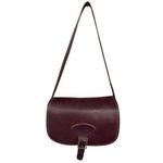 Leather Crossbody Bag Purse Vintage Style Buckle Flap Maroon Burgundy Red Photo 0