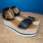 See By Chloe  Glyn Platform Sandals Women's Size 10 Black Suede Espadrille Photo 0