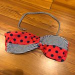 Red Camel Striped & Dotted Bikini Top Photo 0