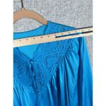 Vintage Shadowline Peignoir Dressing Robe Long Puffy Medium Bright Blue Nylon Photo 10