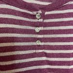 Juicy Couture  Purple Henley M Striped Scoop Neck Knit Long Sleeve Casual Y2K Photo 1