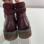 Sam Edelman  Women 7 Darrah Combat Lace Up Hiker Boot Burgundy Leather Wool Boho Photo 3