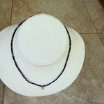 Pumpkin Silver Tone Pendant Black & Charcoal Gray Beaded Necklace Photo 3