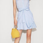 EXPRESS ✨ Striped Cotton Ruffle Wrap Shirt Dress✨ Photo 0